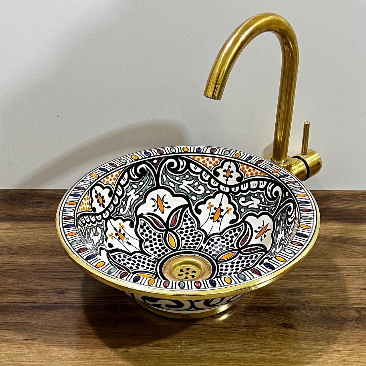 Hand-drawn Moroccan ceramic sink Elegance Mosaic - Maroko Dekor