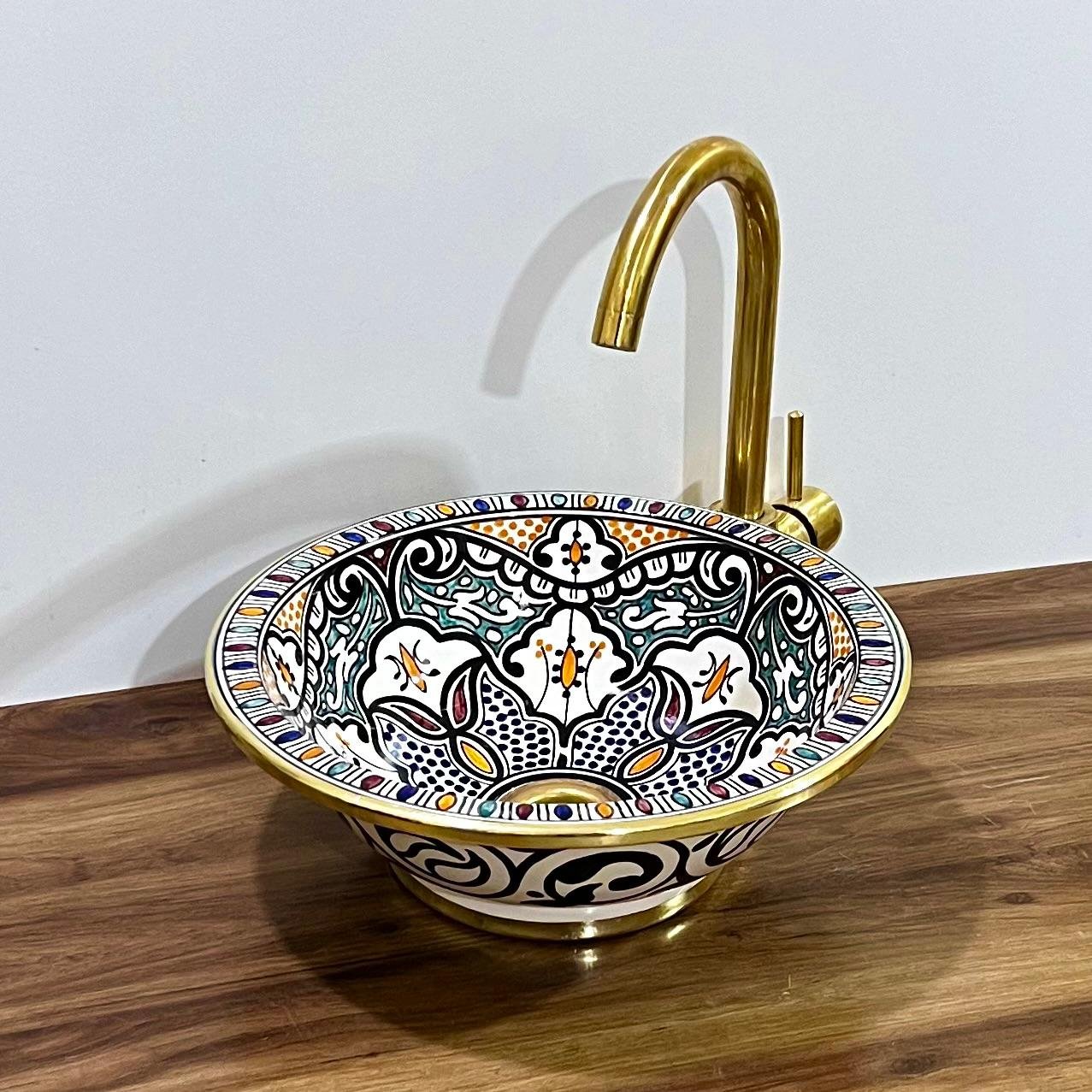 Hand-drawn Moroccan ceramic sink Elegance Mosaic - Maroko Dekor