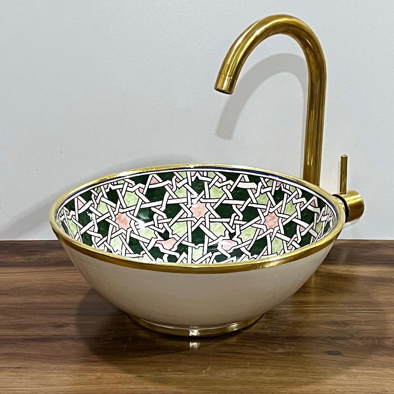 Hand-drawn Moroccan ceramic sink Vintage Fes - Maroko Dekor