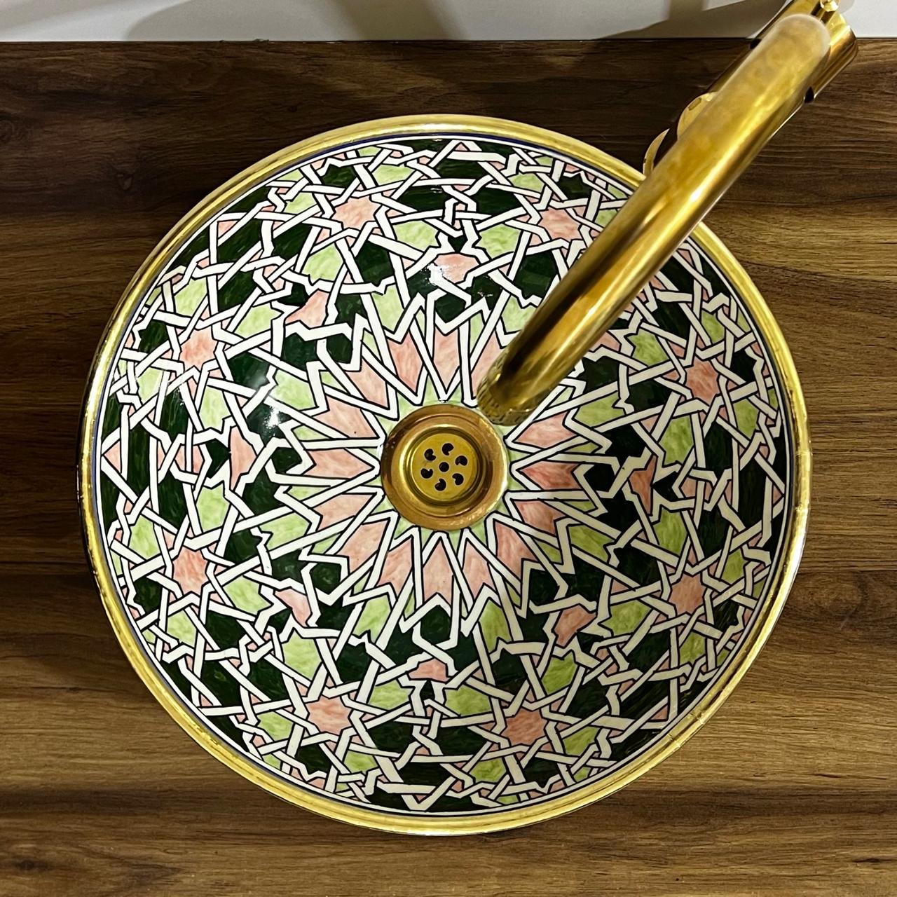 Hand-drawn Moroccan ceramic sink Vintage Fes - Maroko Dekor