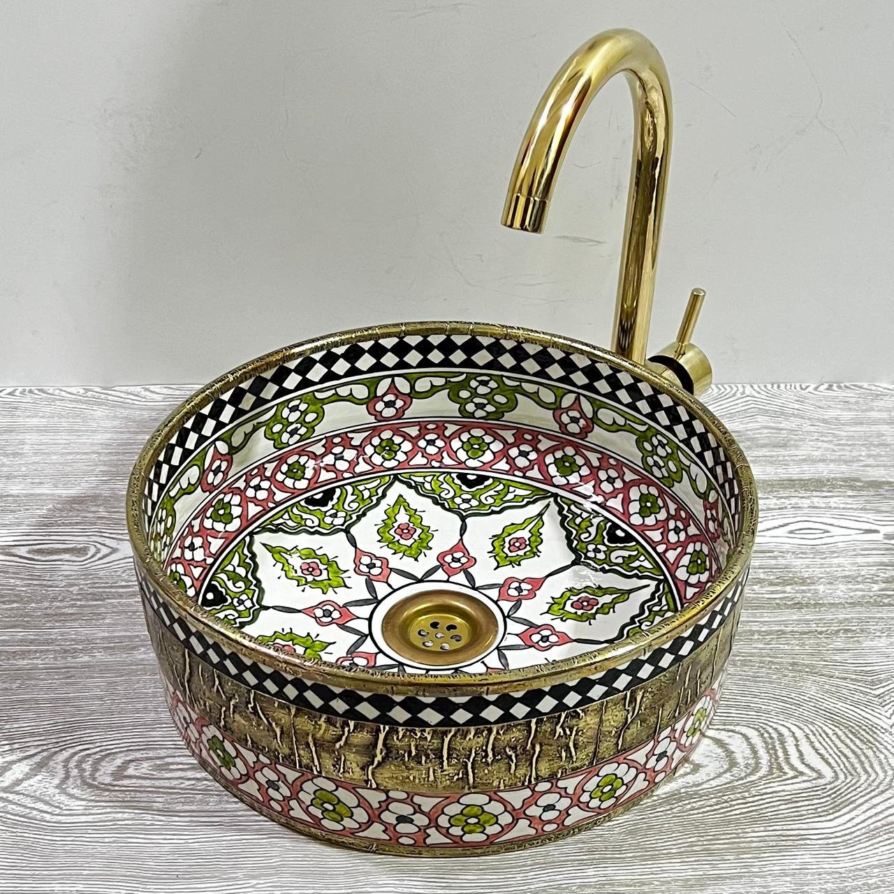 Hand-drawn Moroccan ceramic sink Riad mosaic - Maroko Dekor