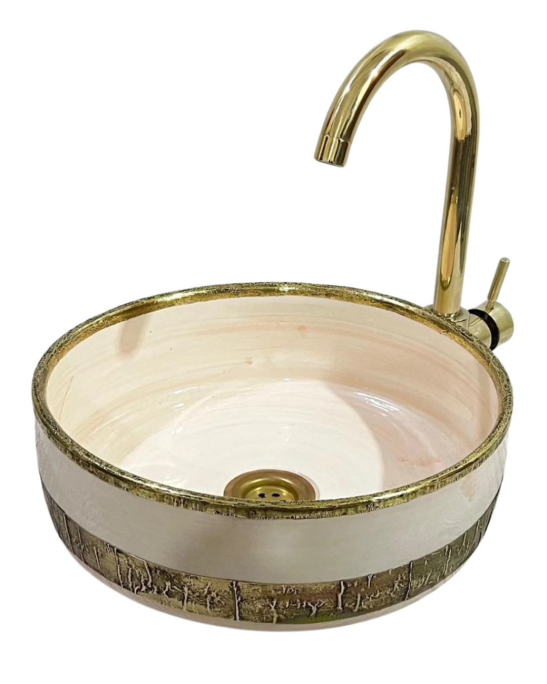Hand-drawn Moroccan ceramic sink Chefchaouen charm - Maroko Dekor
