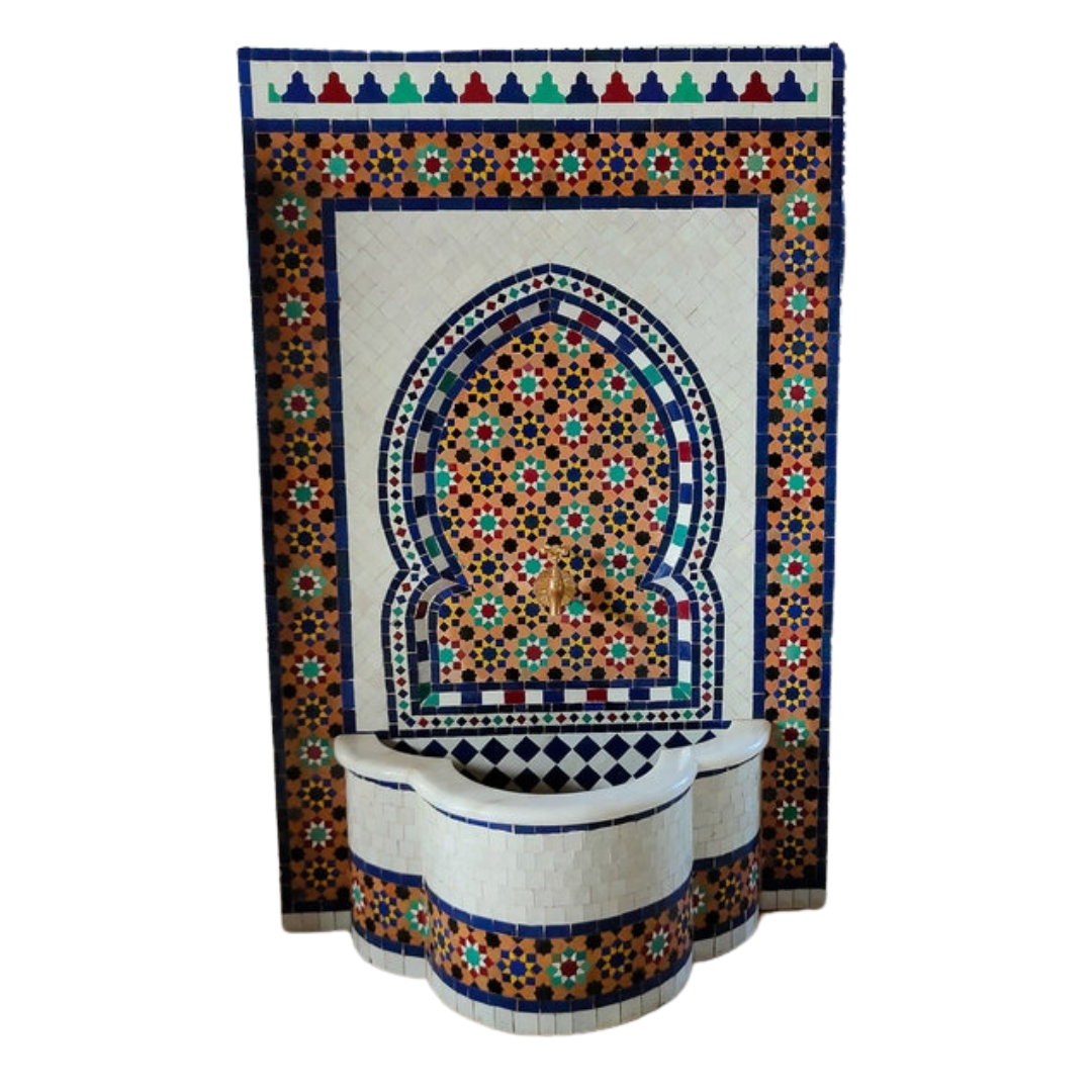 Moroccan Mosaic fountain Handmade artisanal work - Maroko Dekor