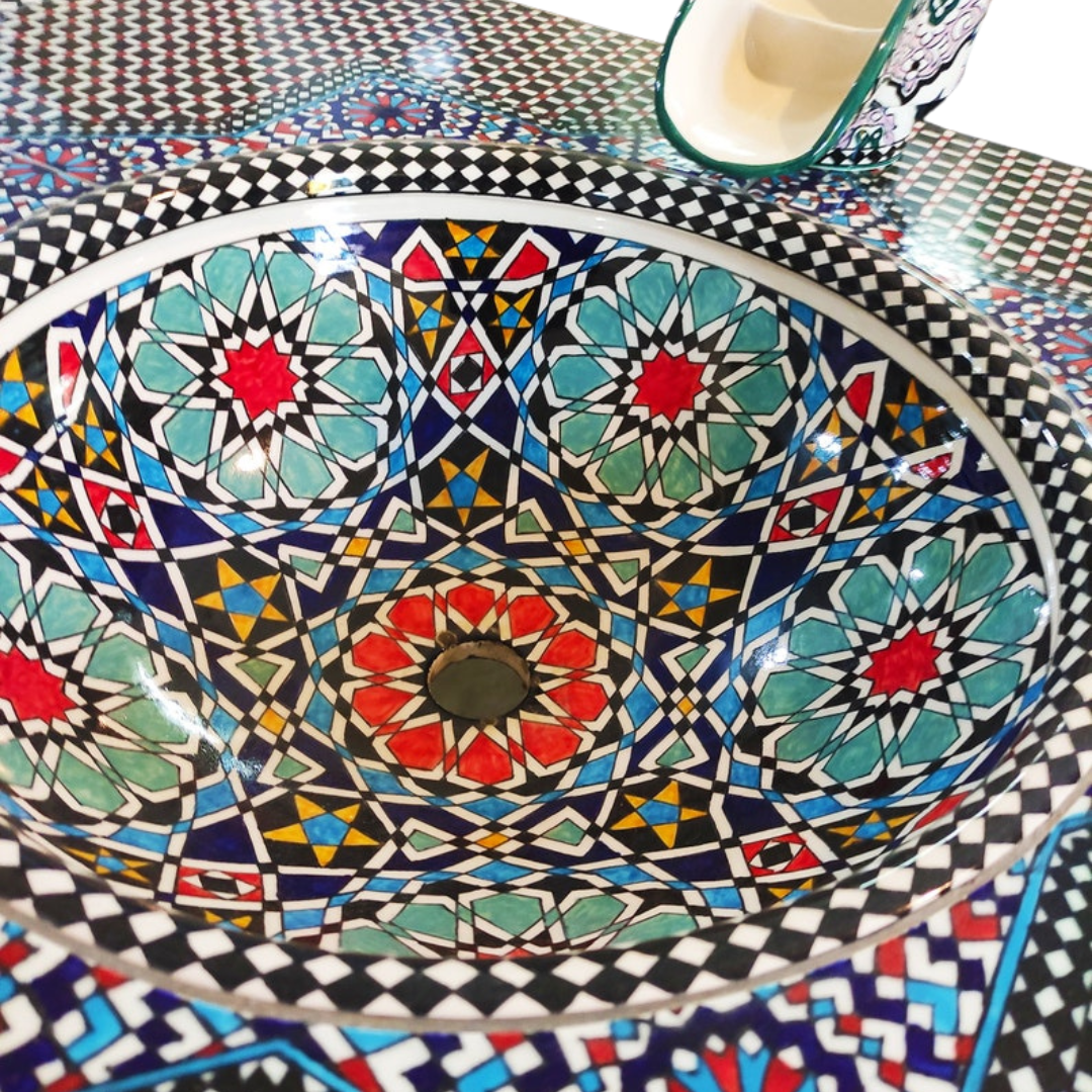 Ceramic Table Sink Moroccan Handmade - Maroko Dekor