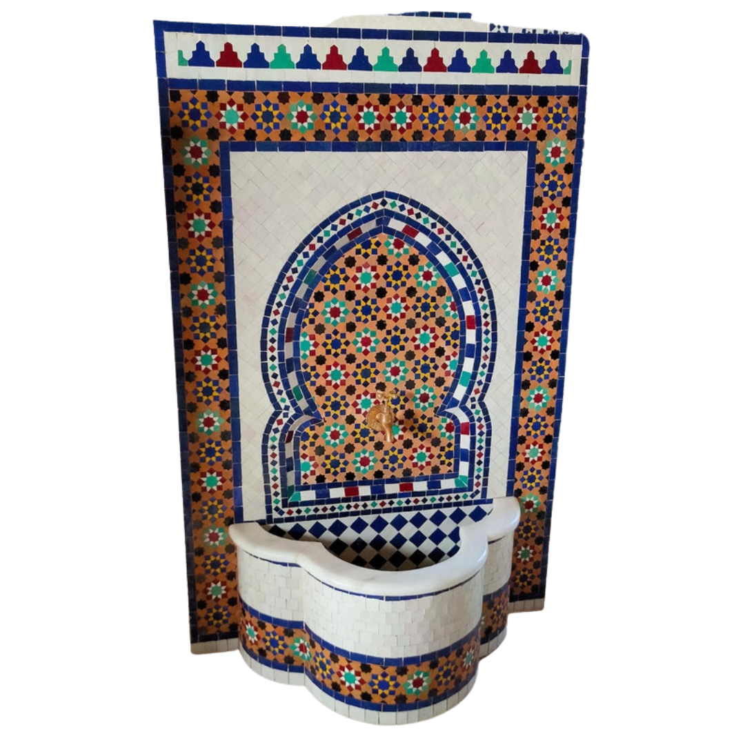Moroccan Mosaic fountain Handmade artisanal work - Maroko Dekor