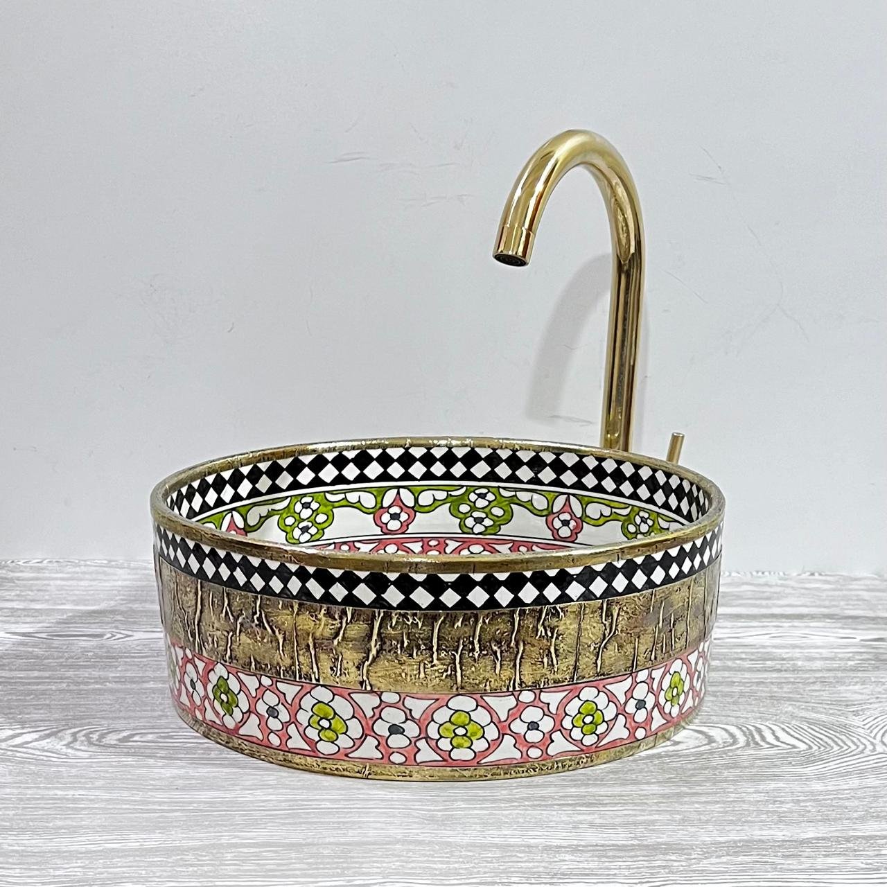 Hand-drawn Moroccan ceramic sink Riad mosaic - Maroko Dekor