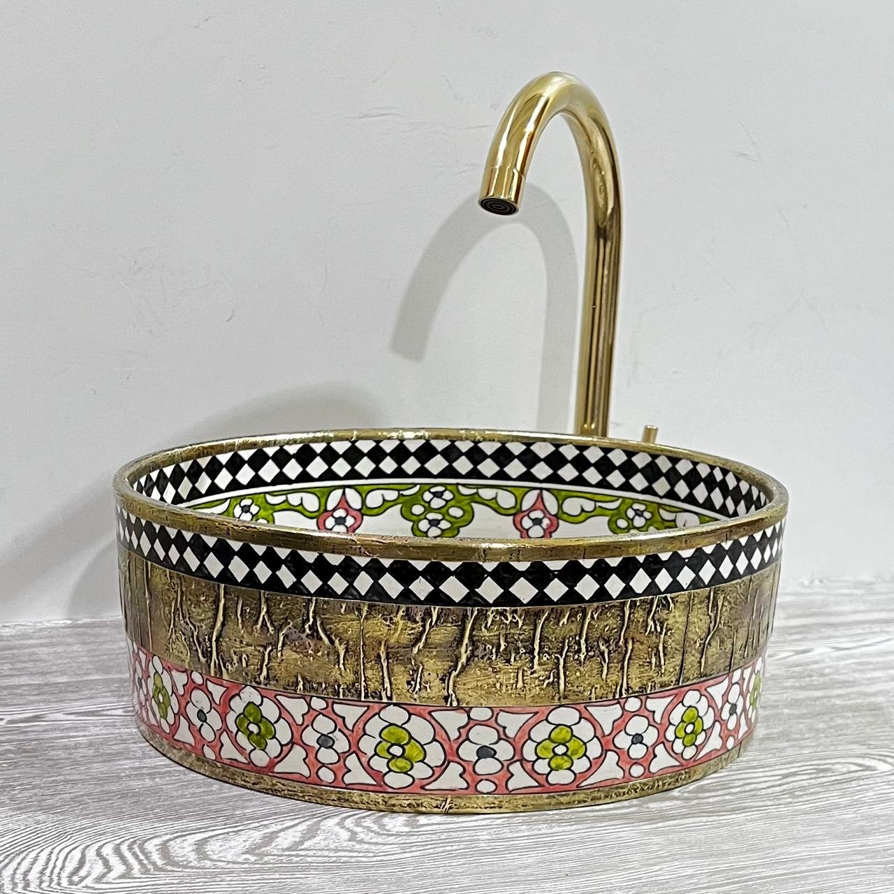 Hand-drawn Moroccan ceramic sink Riad mosaic - Maroko Dekor