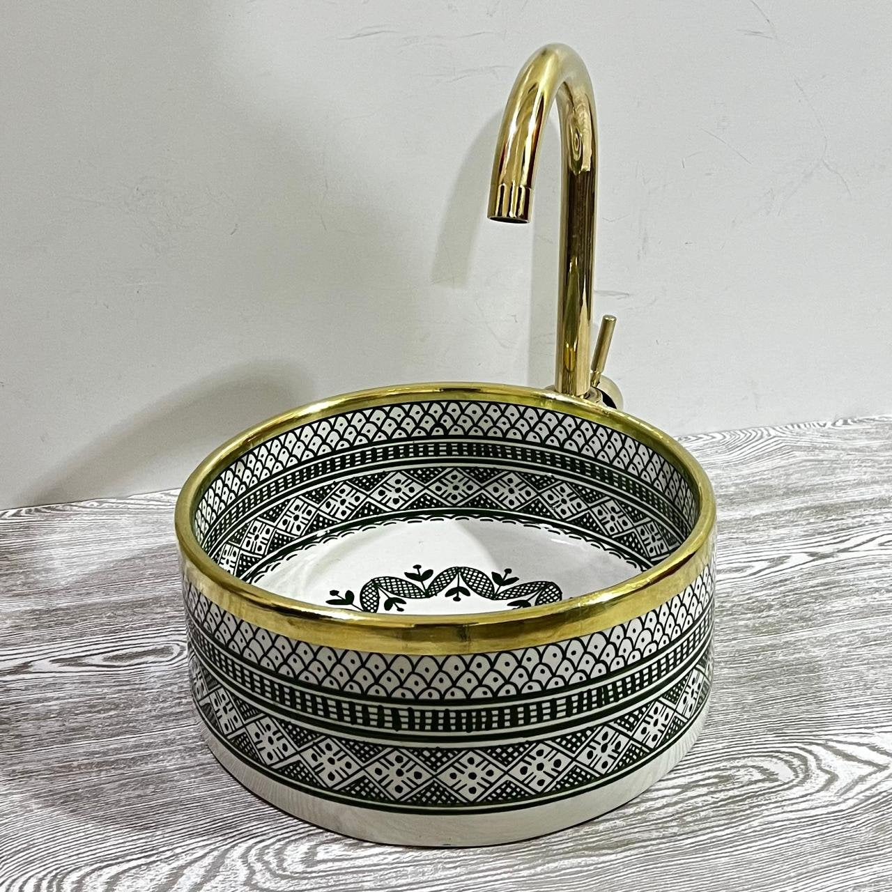 Hand-drawn Moroccan ceramic sink Safi Serenity - Maroko Dekor
