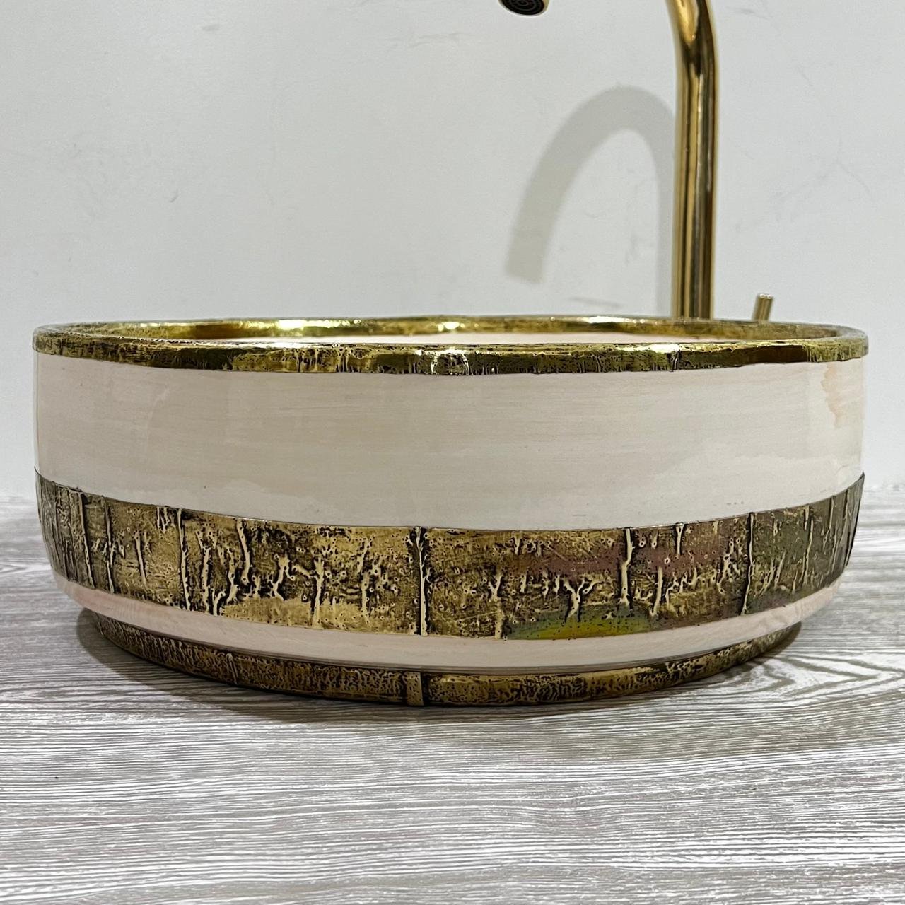 Hand-drawn Moroccan ceramic sink Chefchaouen charm - Maroko Dekor