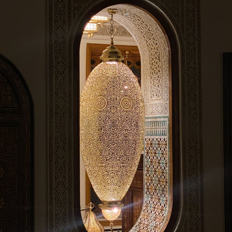 Oriental style Brass pendant lamp Handmade Morocco - Maroko Dekor