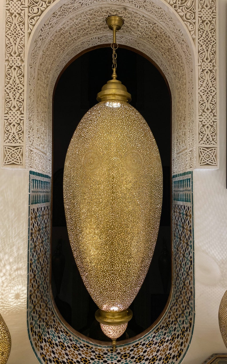 Oriental style Brass pendant lamp Handmade Morocco - Maroko Dekor