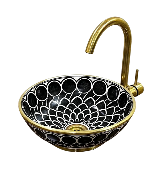 Hand-drawn Moroccan ceramic sink Shell - Maroko Dekor